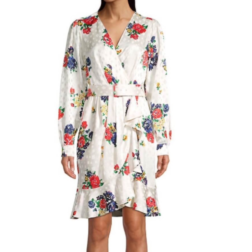 Tea Rose Ruffle Silk Belted Wrap Dress from TORY BURCH - Picture 1 of 16